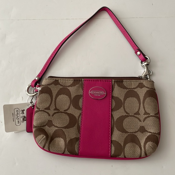 NWT Coach Brown & Pink Leather
Wristlet - Picture 5 of 6